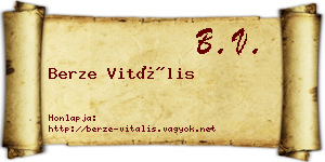 Berze Vitális névjegykártya